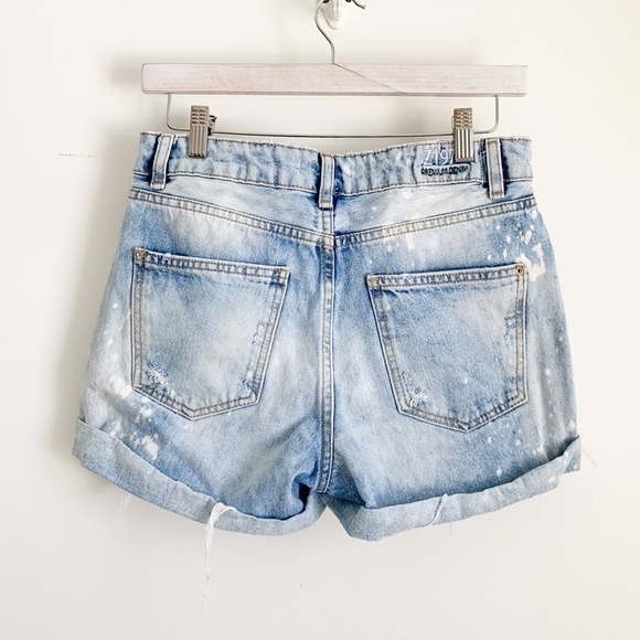 Zara Basic Distressed Denim Shorts Y2K - Picture 5 of 9